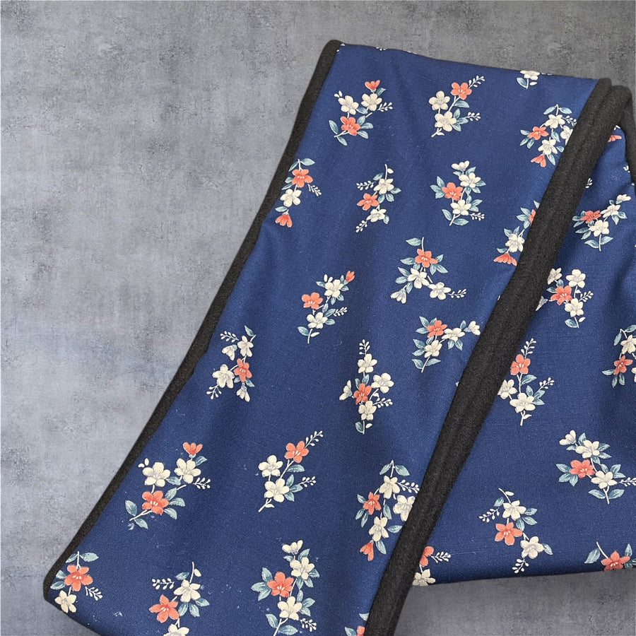 Japanese Kimono Infinity Scarf/Snood - Blue with floral