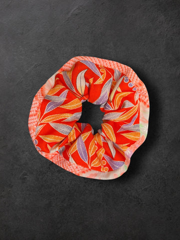 Japanese Kimono Scrunchies - Miyabi Orange