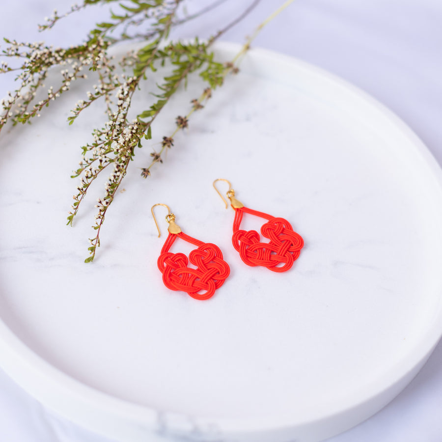 Geisha Earrings - Japan Red